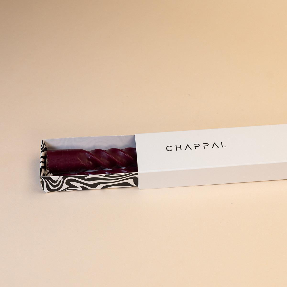 Burgulu Balmumu Şamdan Mumu Bordo - 2'li