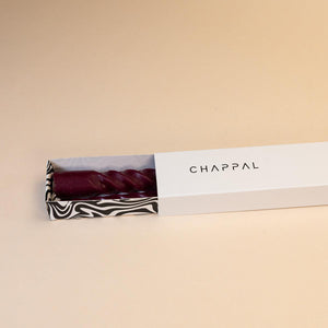 Burgulu Balmumu Şamdan Mumu Bordo - 2'li