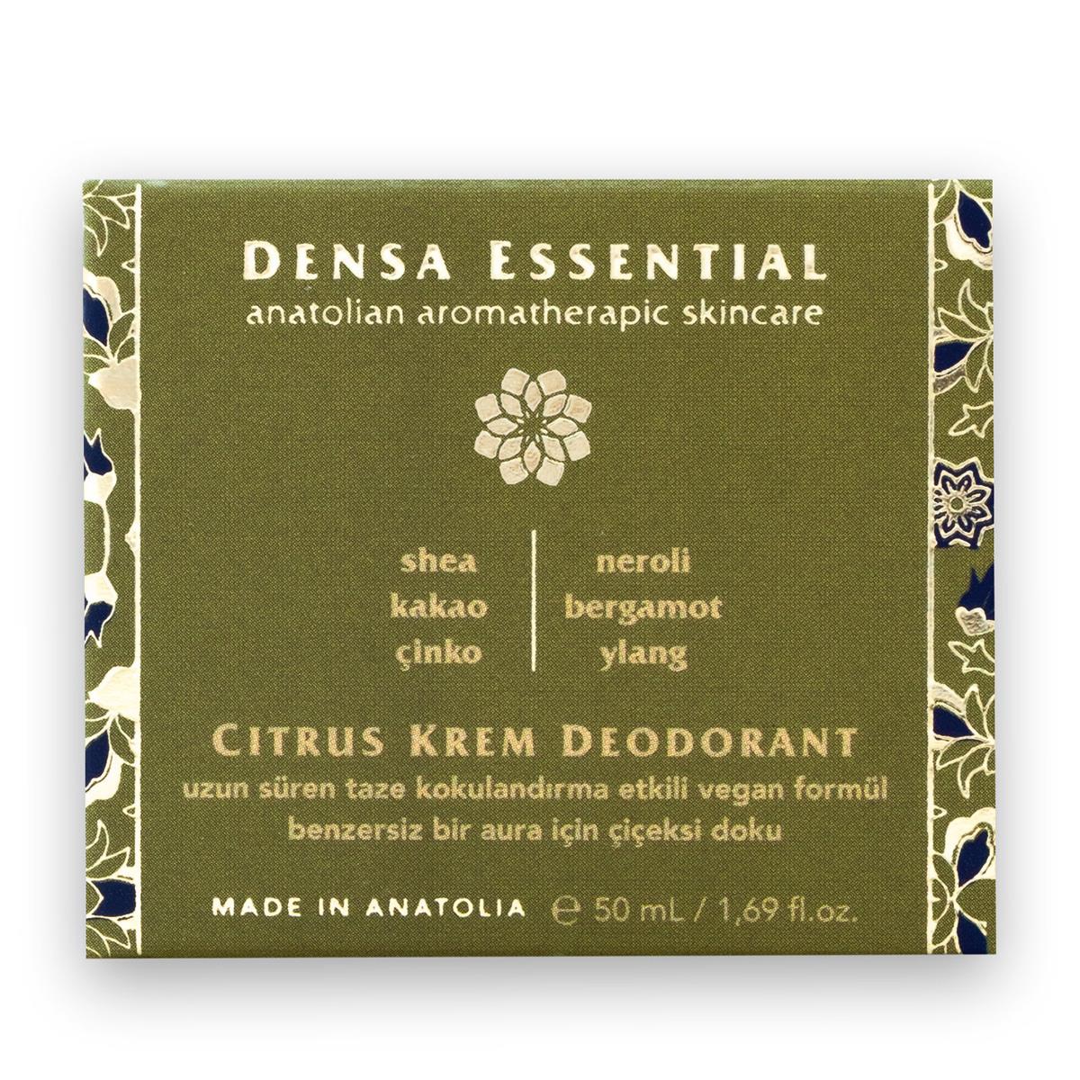 Densa Essential Citrus Krem Deodorant 50 ml Neroli-Bergamot-Ylang Ylang-Itır / Gün Boyu Süren Taze Floral Kokulandırma