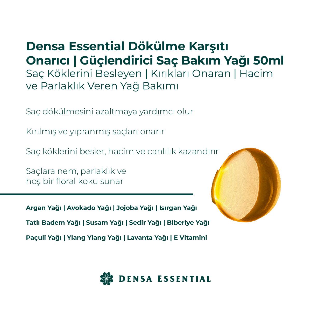 Densa Essential Dökülme Karşıtı - Onarıcı - Güçlendirici Saç Bakım Yağı 50 ml