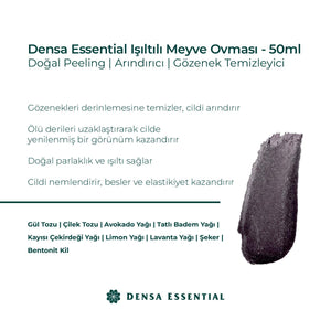 Densa Essential Işılıtılı Meyve Ovması - Doğal Peeling Etkili Arındırıcı & Gözenek Temizleyici 50 ml
