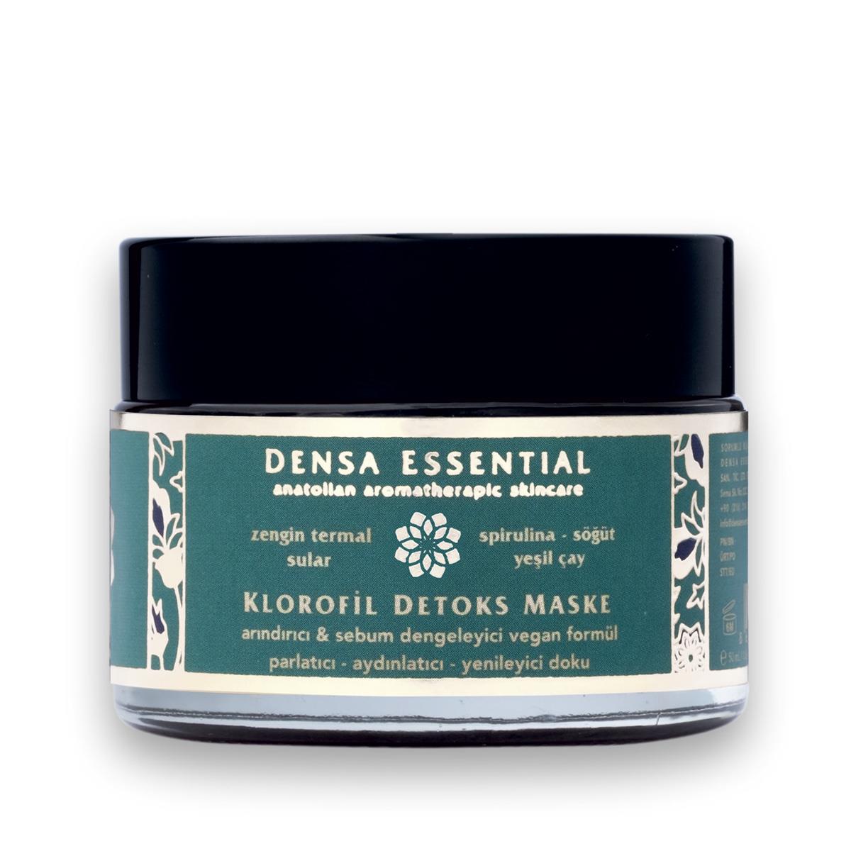 Densa Essential Klorofil Detoks Maske - Arındırıcı & Sebum Dengeleyici - Akne/Siyah Nokta/Komedon Karşıtı - Gözenek Sıkılaştırıcı 50 ml