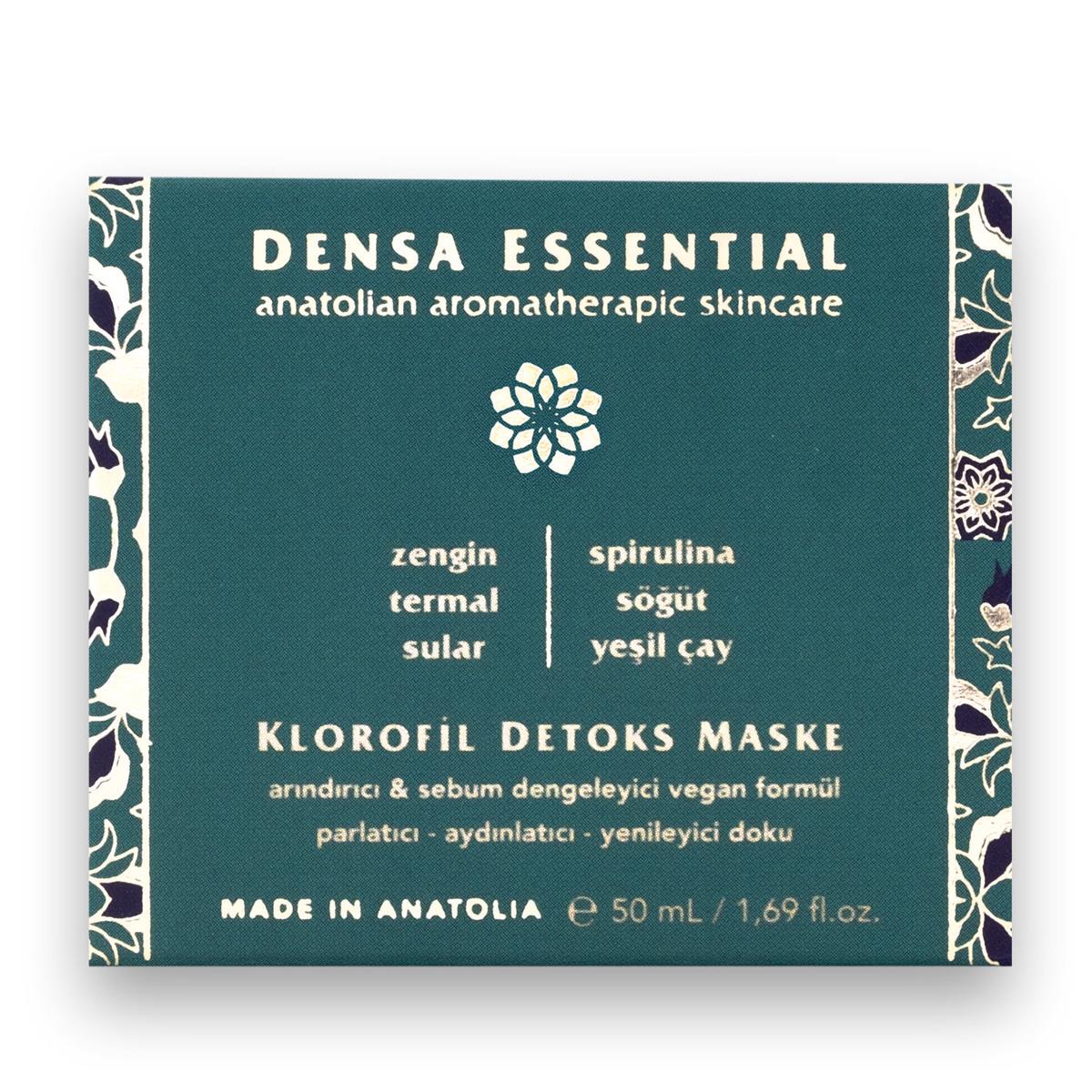 Densa Essential Klorofil Detoks Maske - Arındırıcı & Sebum Dengeleyici - Akne/Siyah Nokta/Komedon Karşıtı - Gözenek Sıkılaştırıcı 50 ml