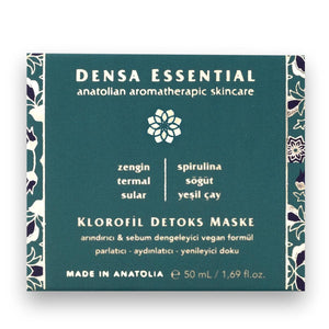 Densa Essential Klorofil Detoks Maske - Arındırıcı & Sebum Dengeleyici - Akne/Siyah Nokta/Komedon Karşıtı - Gözenek Sıkılaştırıcı 50 ml