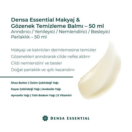 Densa Essential Makyaj & Gözenek Temizleme Balmı 50 ml Arındırıcı/Yenileyici/Nemlendirici/Besleyici/Parlaklık