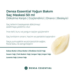 Densa Essential Yoğun Bakım Saç Maskesi Dökülme Karşıtı/Güçlendirici/Onarıcı/Besleyici 50 ml