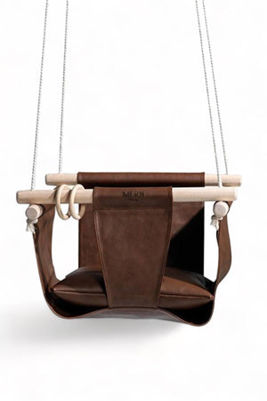 Leather Baby Swing Brown