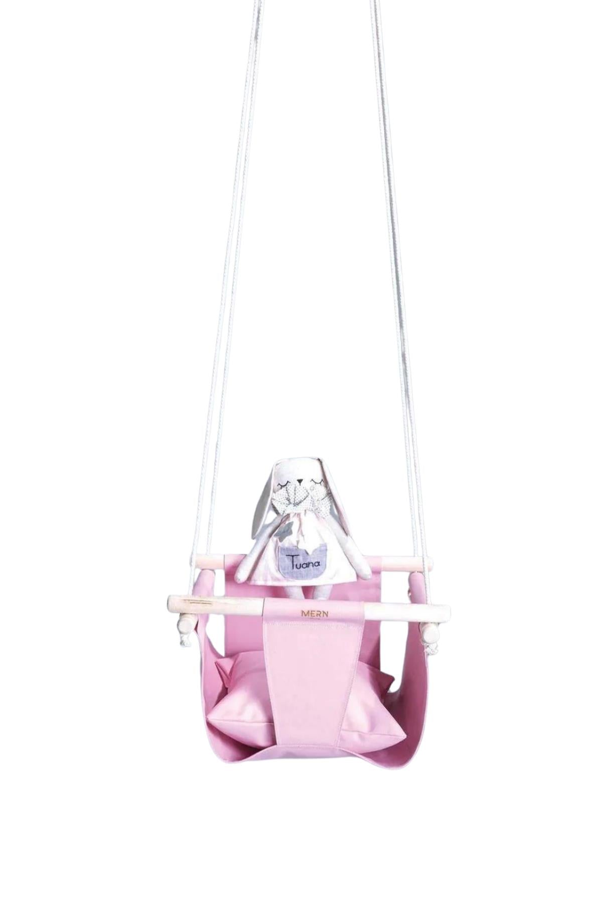 Leather Baby Swing Pink
