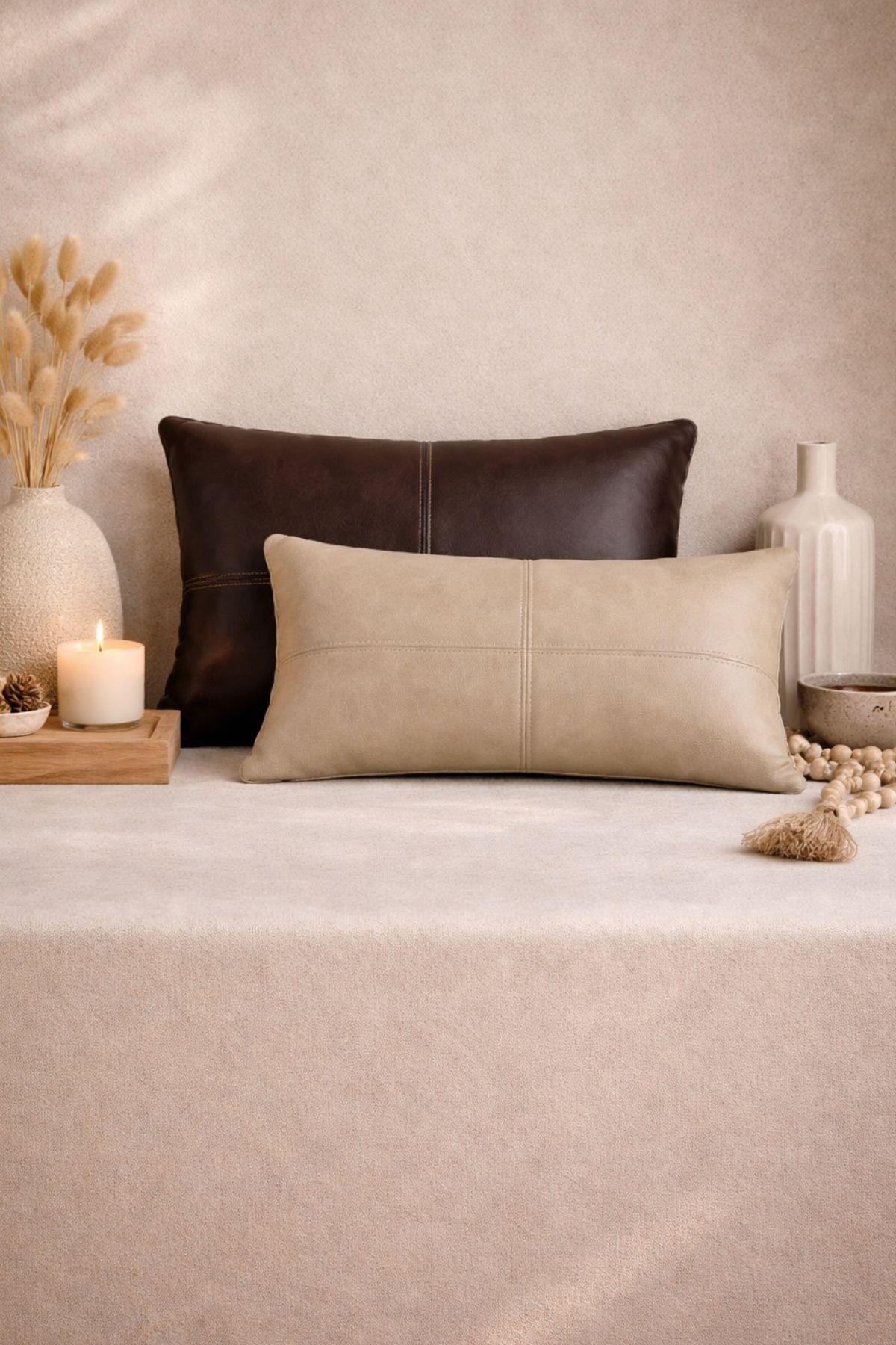 Deri İkili Kırlent