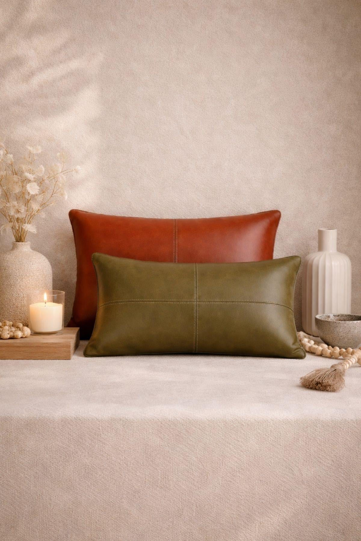 Deri İkili Kırlent