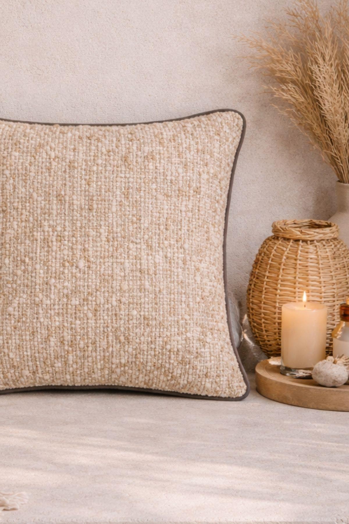 Exclusive Khaki Dark Throw Pillow