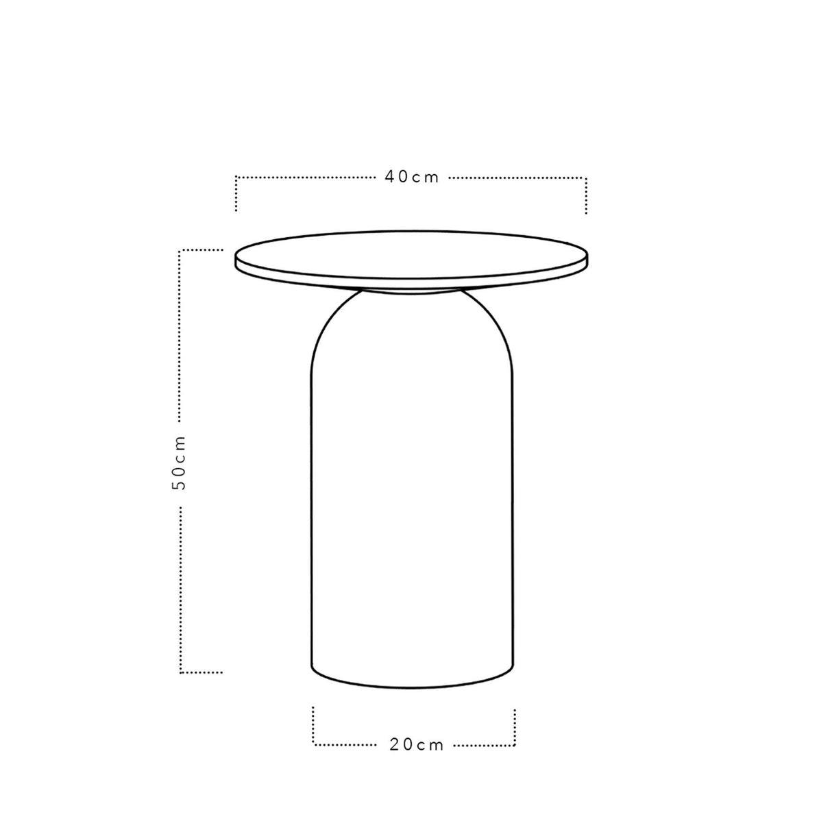 Kabu Metal Sehpa Kiremit Rengi 50cm