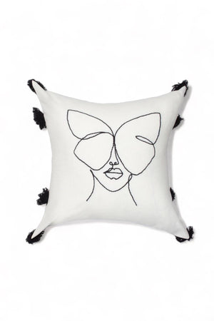 Throw Pillow Case with Female Figure