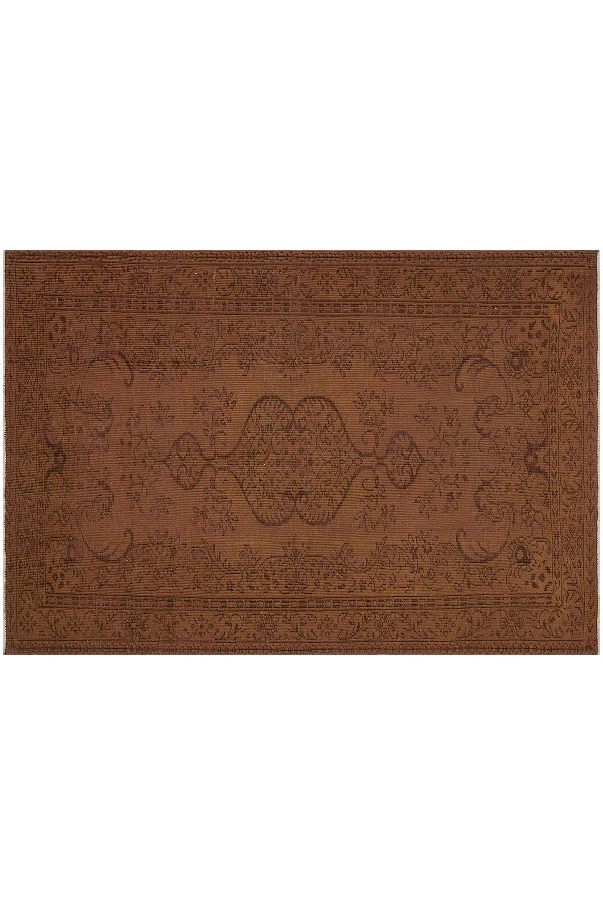 Kahverengi Antik Desenli Vintage Halı