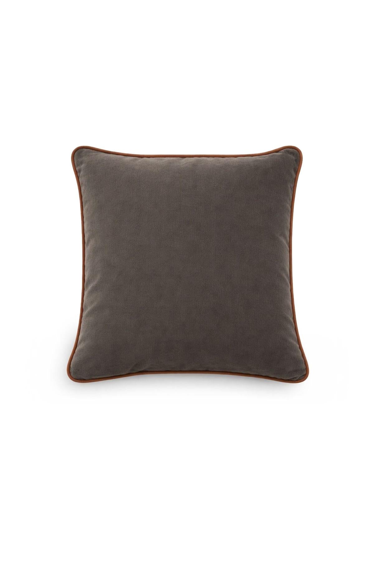 Kahverengi Biyeli Yeşil Kadife Kırlent