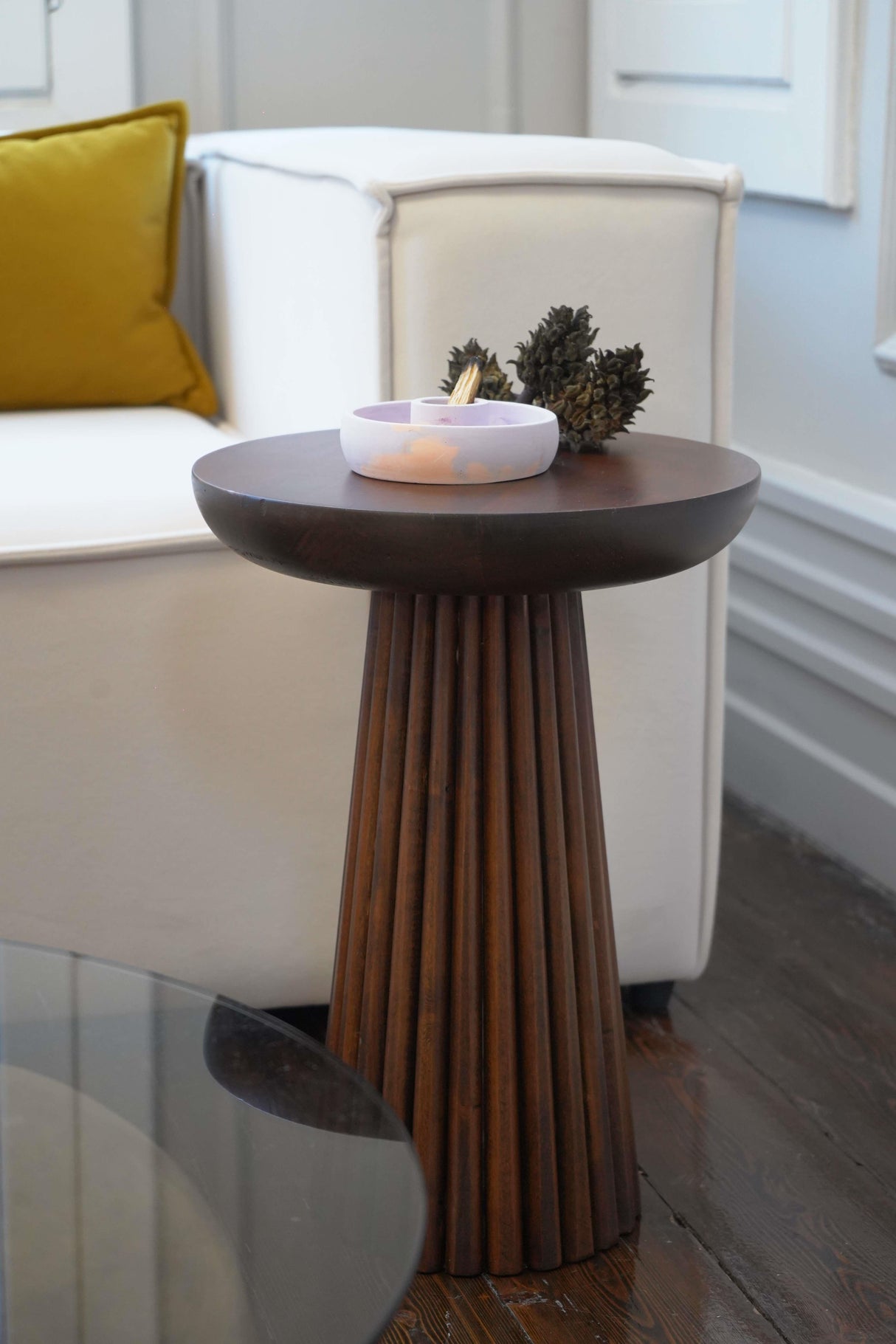 Mushroom Wooden Large Size Side Table