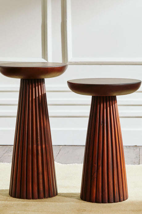 Cork Wood Double Side Table