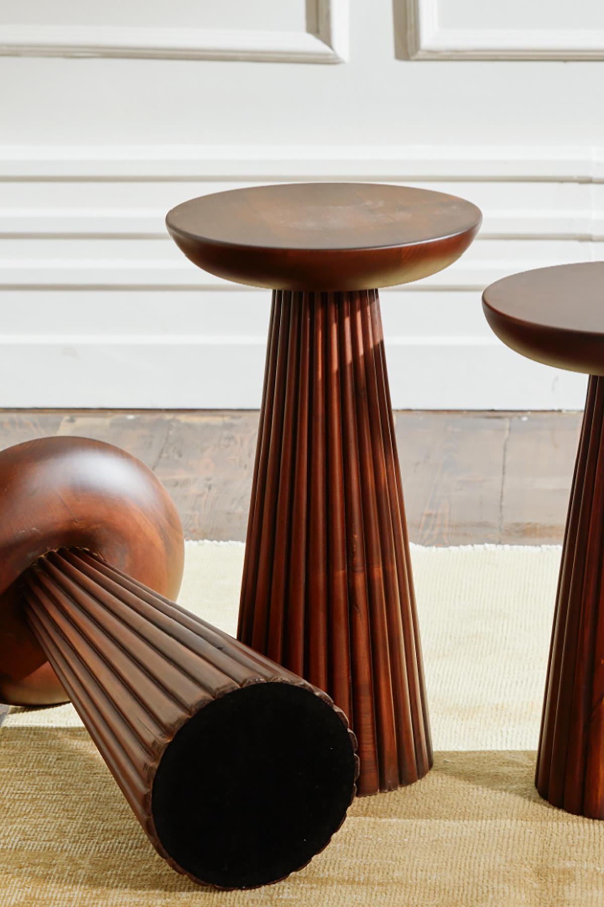 Cork Wood Double Side Table