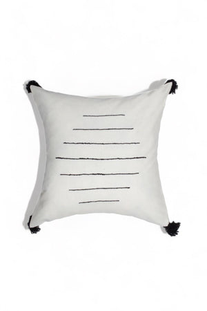 Embroidered Striped Throw Pillow Case