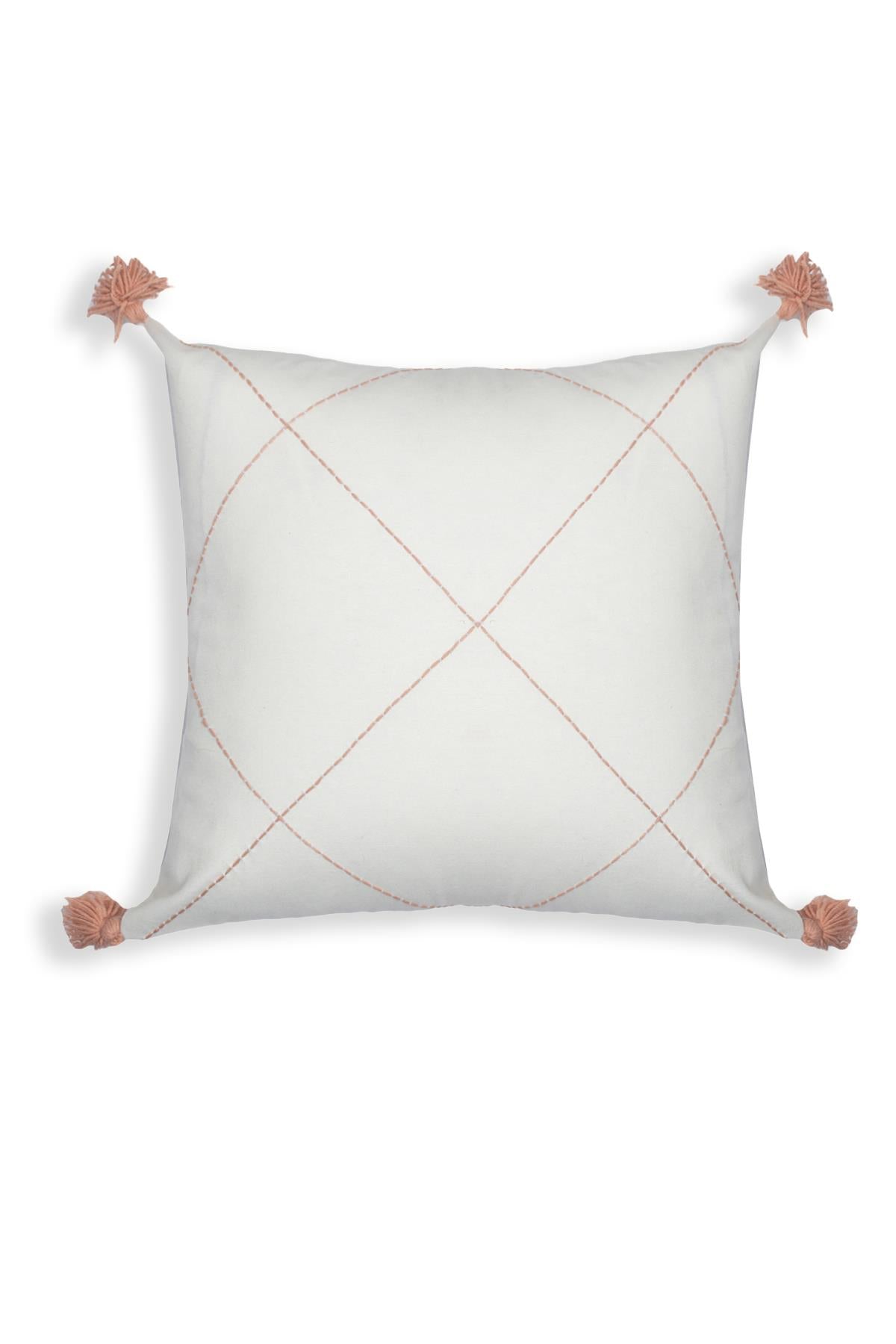 Embroidered Throw Pillow Cover Orange