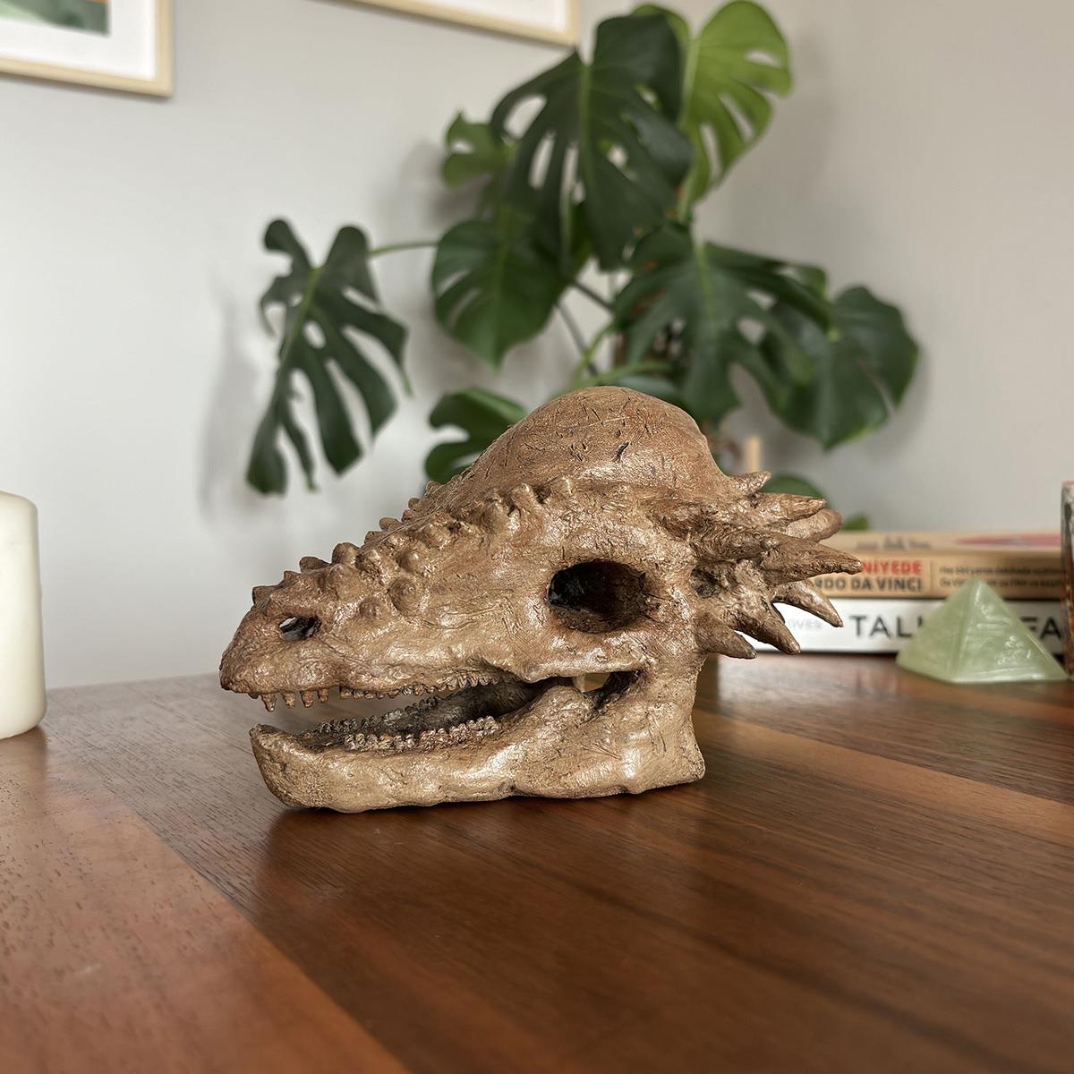 Pachycephalosaurus Mini Seramik Heykel
