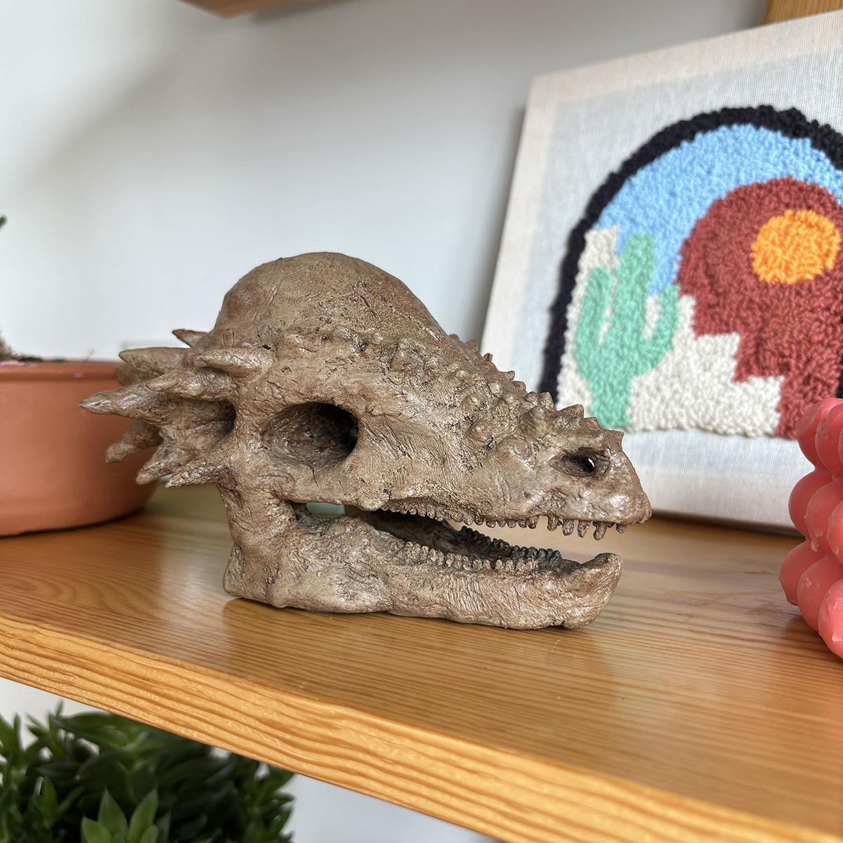 Pachycephalosaurus Mini Seramik Heykel