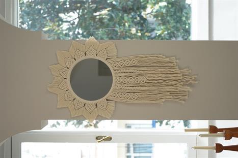 Fringed Macrame Mirror