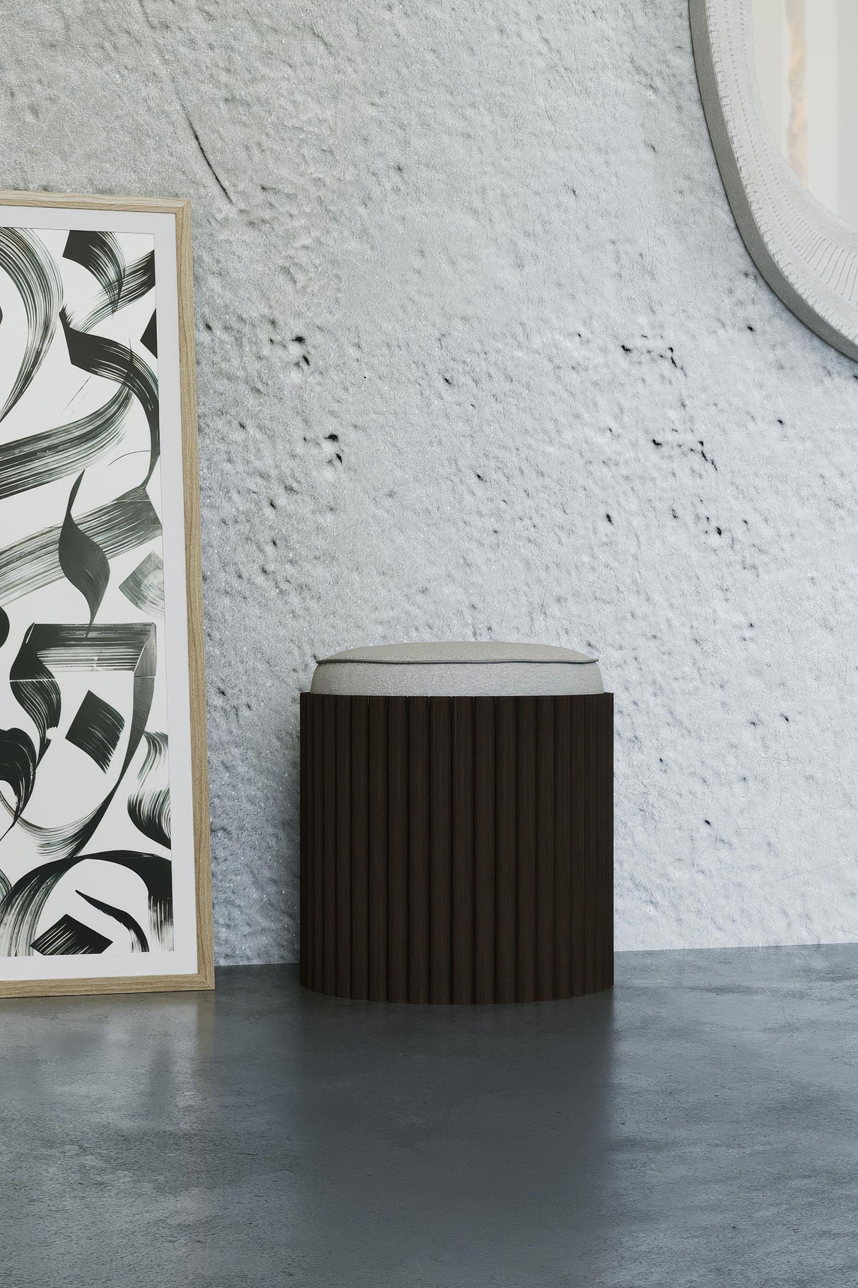 Sign Wooden Pouf