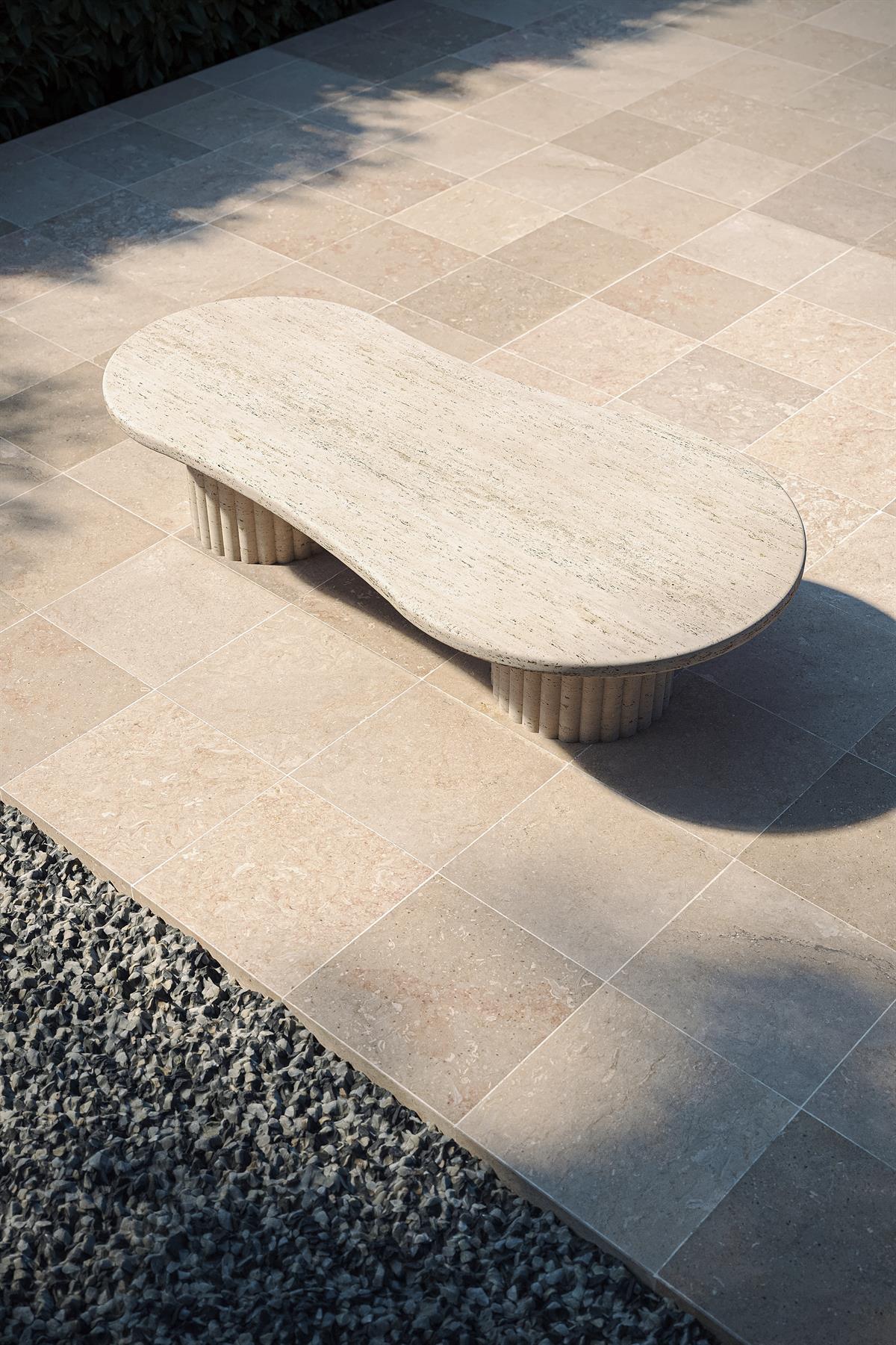 Sunny Travertine Coffee Table