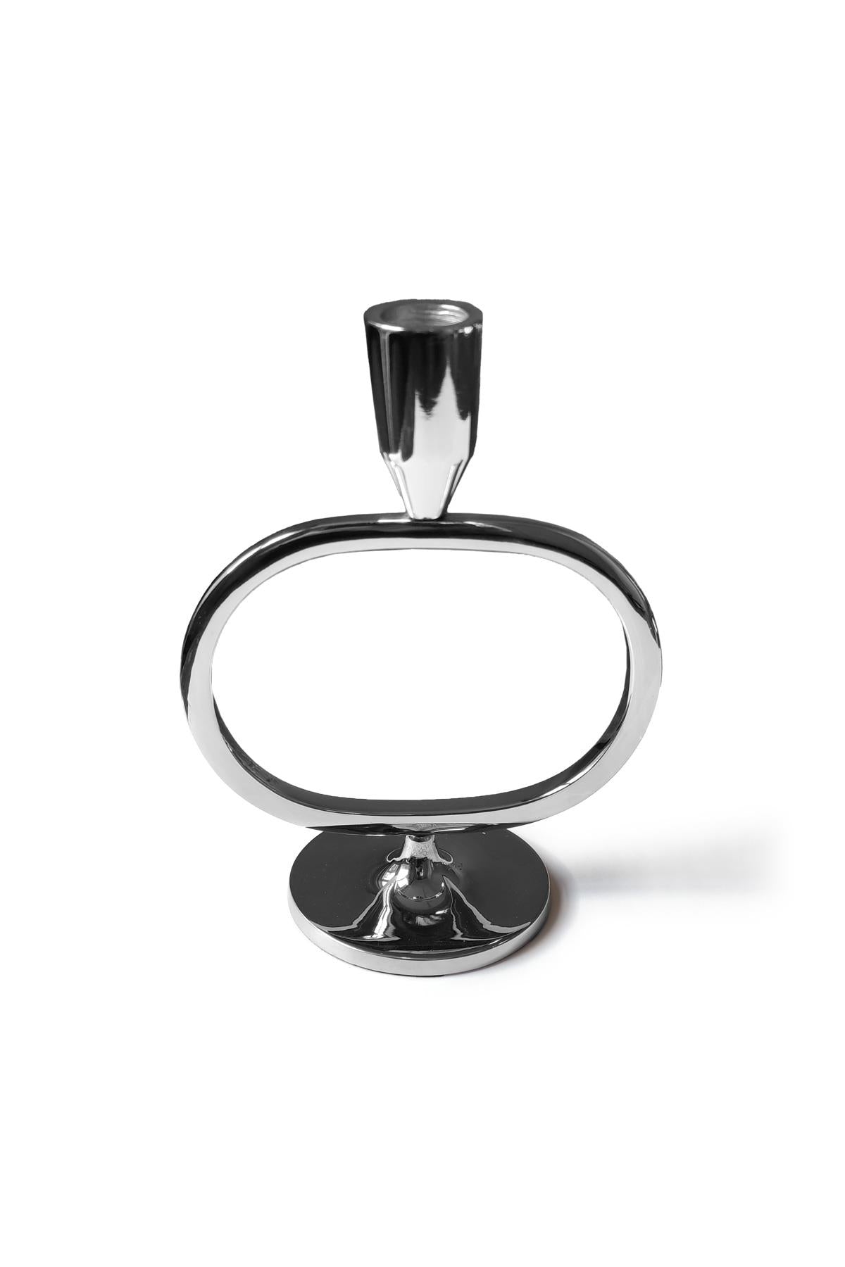 Single Metal Candlestick Silver Color