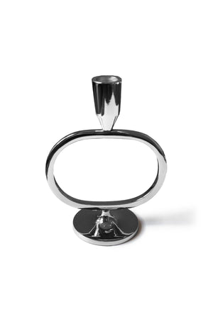 Single Metal Candlestick Silver Color