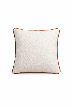 White Teddy Throw Pillow with Orange Piping